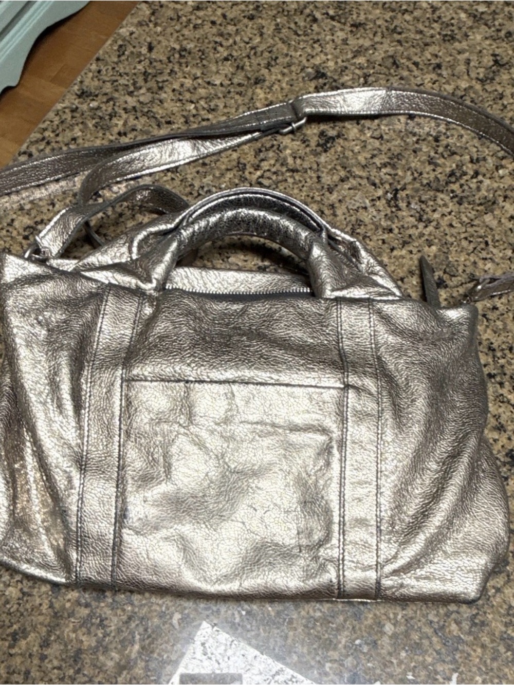 Latico Metallic Bronze Leather Crossbody Bag